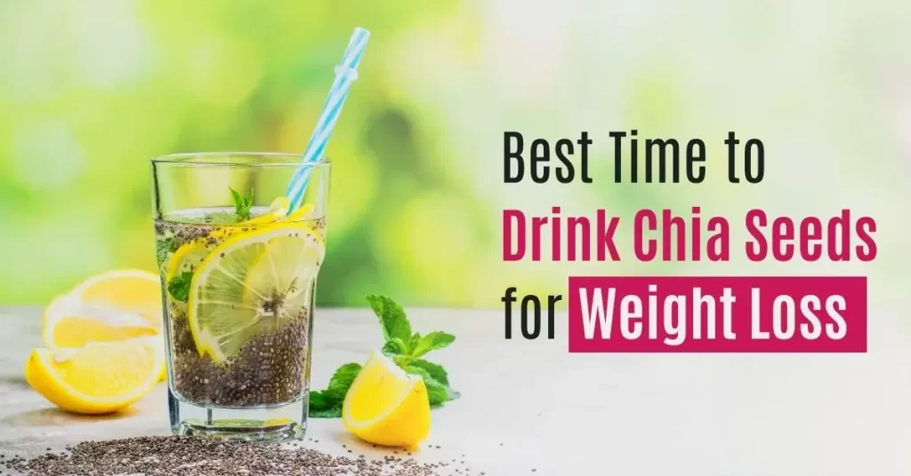 Glass of lemon water with chia seeds, mint, and lemon slices – best time to drink chia seeds for weight loss and hydration.